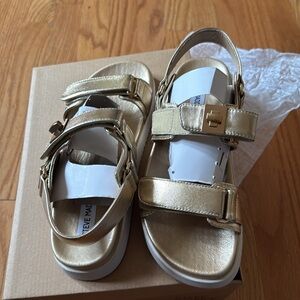 Steve Madden Mona Metallic Gold Sandals size 9.5 Women’s Size